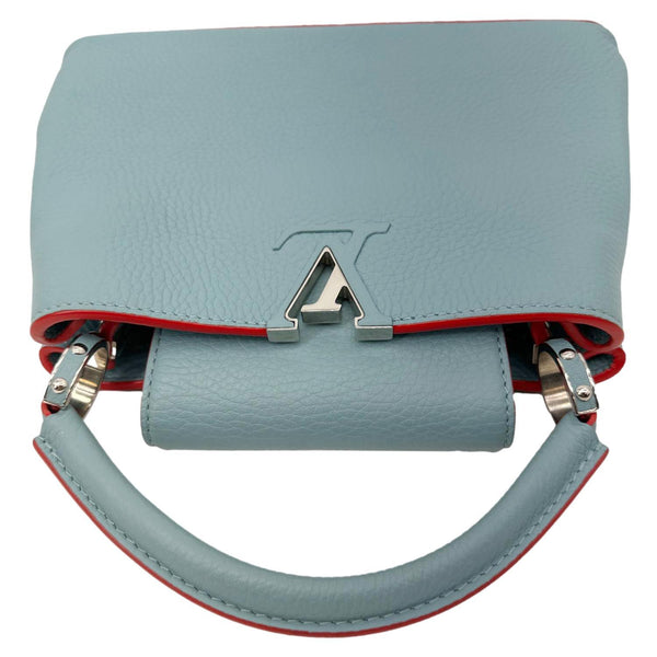 LOUIS VUITTON Capucines BB Taurillon Leather Crossbody Bag Blue