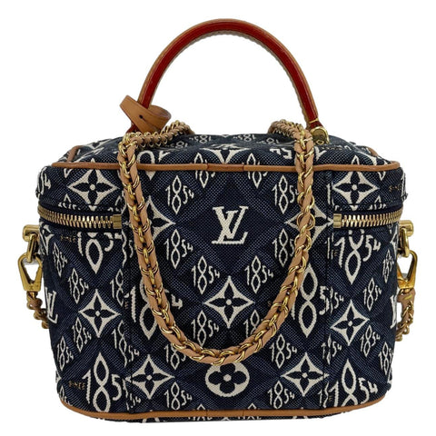 LOUIS VUITTON Monogram Jacquard Since 1854 Canvas Vanity Bag Blue