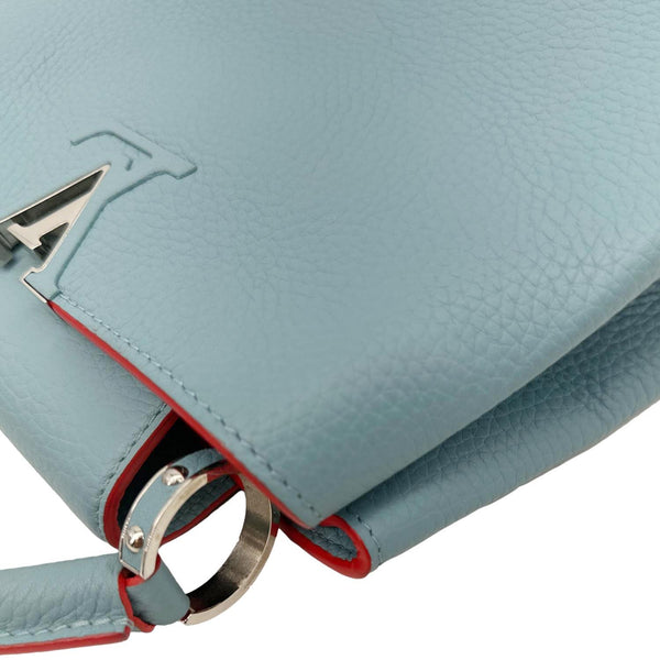 LOUIS VUITTON Capucines BB Taurillon Leather Crossbody Bag Blue