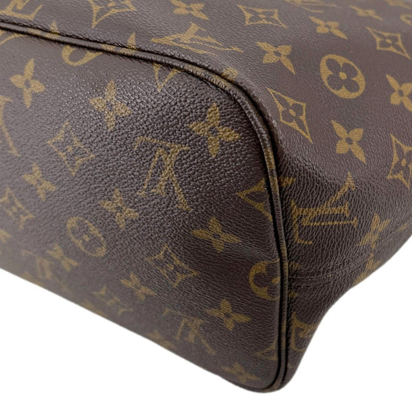 LOUIS VUITTON Neverfull MM Monogram Canvas Tote Bag Brown