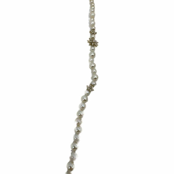 CHANEL Pearl CC Star Charm Long Necklace Off White