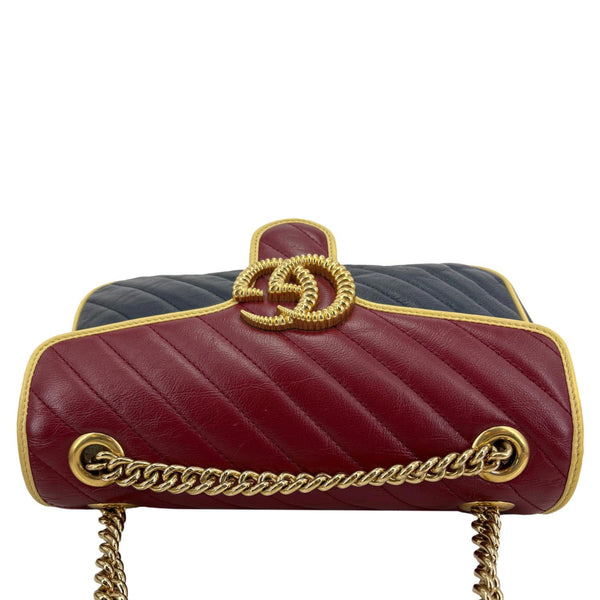 GUCCI GG Marmont Torchon Small Quilted Leather Shoulder Bag Black 443497