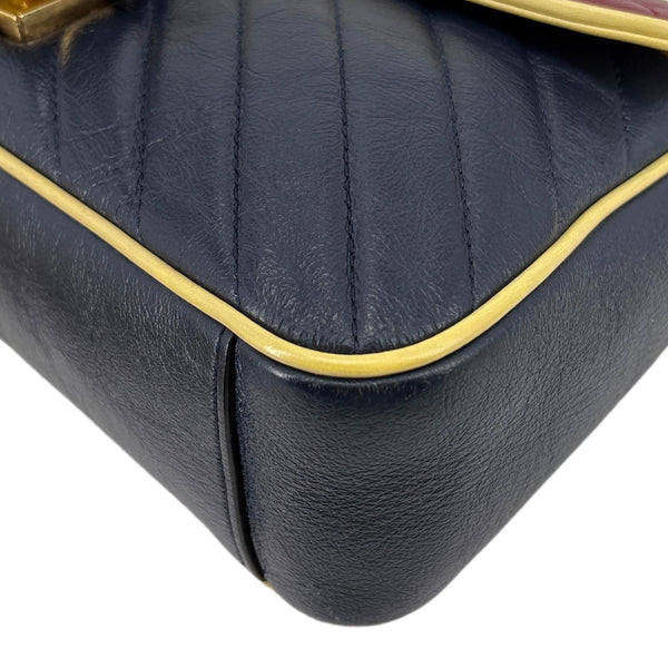 GUCCI GG Marmont Torchon Small Quilted Leather Shoulder Bag Black 443497