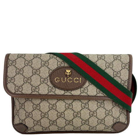 GUCCI Neo Web Vintage GG Monogram Canvas Belt Bag Beige 493930