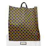 GUCCI GG Square Print Canvas Vertical Tote Bag Yellow 484690