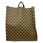 GUCCI GG Square Print Canvas Vertical Tote Bag Yellow 484690
