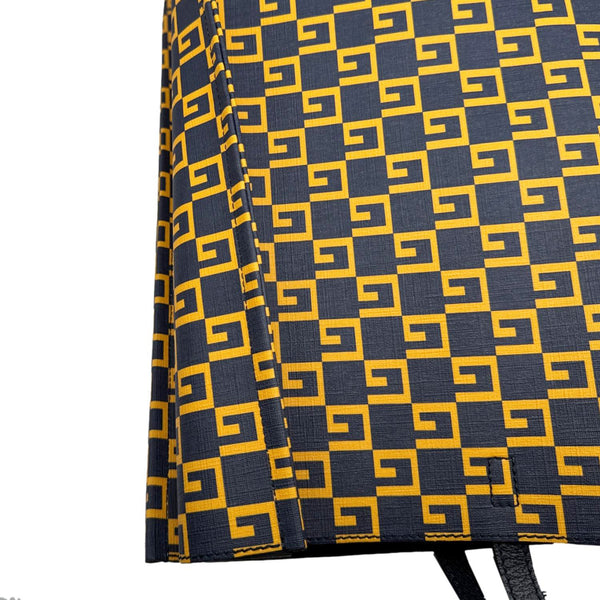 GUCCI GG Square Print Canvas Vertical Tote Bag Yellow 484690
