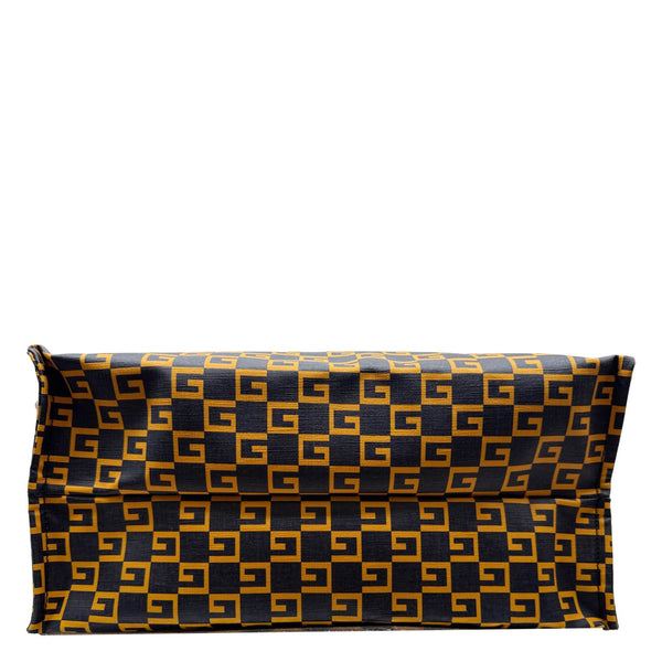 GUCCI GG Square Print Canvas Vertical Tote Bag Yellow 484690