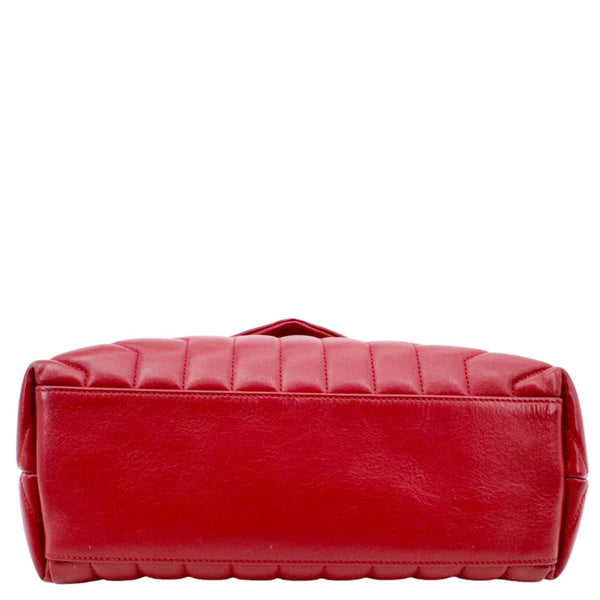 YVES SAINT LAURENT Loulou Medium Quilted Leather Crossbody Bag Red