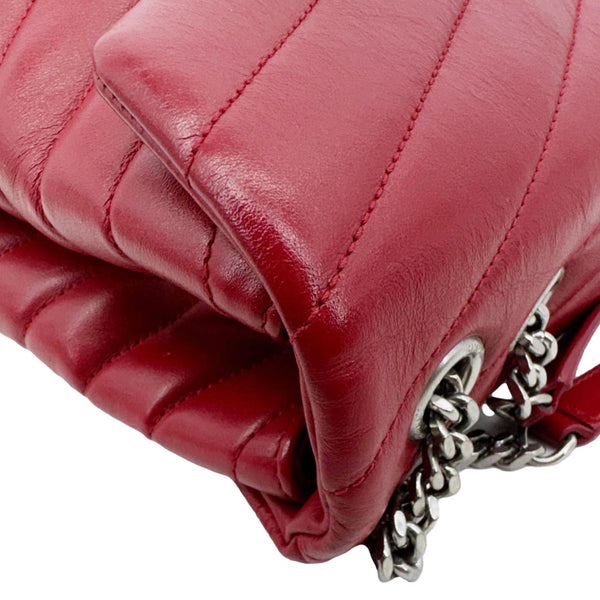 YVES SAINT LAURENT Loulou Medium Quilted Leather Crossbody Bag Red