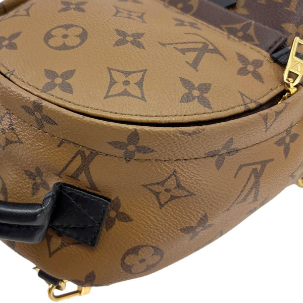 LOUIS VUITTON Palm Springs Mini Monogram Reverse Canvas Backpack Bag Brown