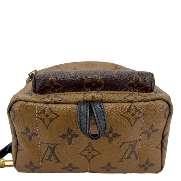 LOUIS VUITTON Palm Springs Mini Monogram Reverse Canvas Backpack Bag Brown