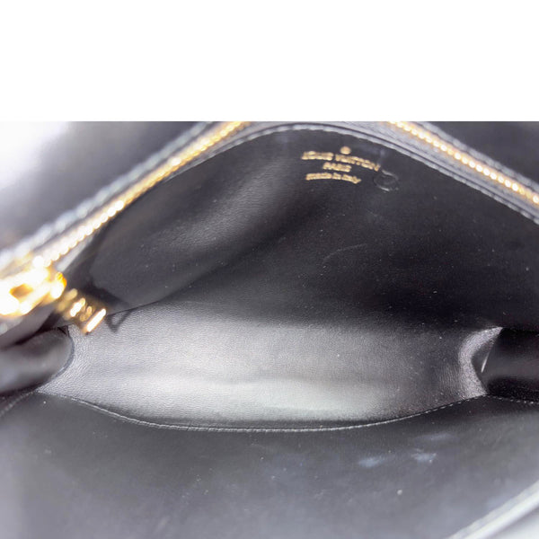 LOUIS VUITTON Twist MM Shiny Lambskin Leather Shoulder Bag Black