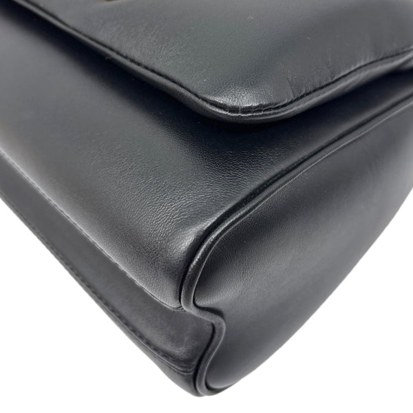 LOUIS VUITTON Twist MM Shiny Lambskin Leather Shoulder Bag Black