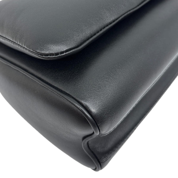 LOUIS VUITTON Twist MM Shiny Lambskin Leather Shoulder Bag Black