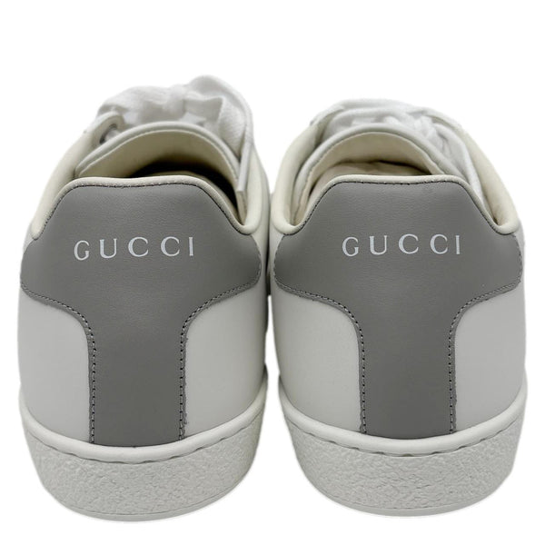 GUCCI Interlocking G Perforated Calfskin Leather Sneakers Grey 718758 Size 38.5