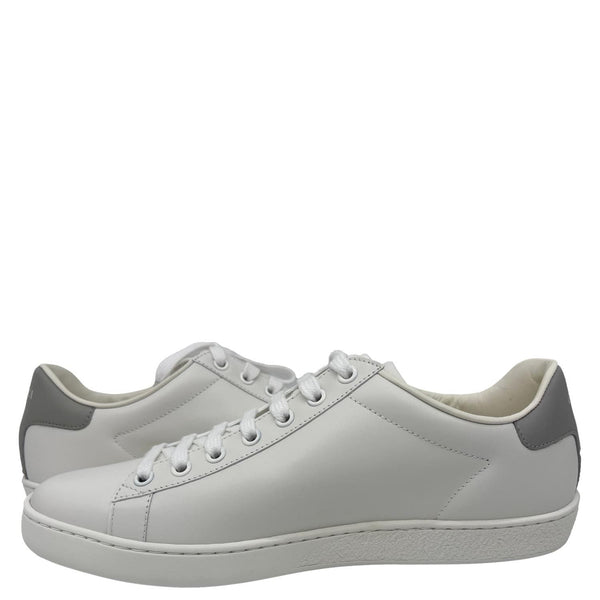 GUCCI Interlocking G Perforated Calfskin Leather Sneakers Grey 718758 Size 38.5