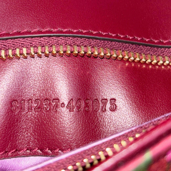 GUCCI GG Marmont Small Floral Leather Shoulder Bag Burgundy 811237
