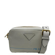 PRADA Mirage Leather Camera Crossbody Bag Off White