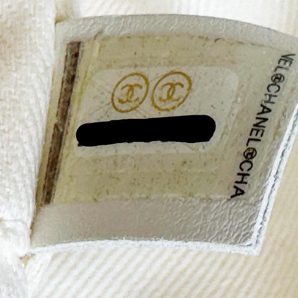 CHANEL Deauville Large Pearl Embellished Canvas Tote Bag Off White