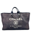 CHANEL Deauville Denim Tote Navy Blue