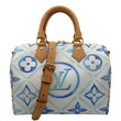 LOUIS VUITTON Speedy Bandouliere 25 By The Pool Monogram Tiles Shoulder Bag Lagoon Blue
