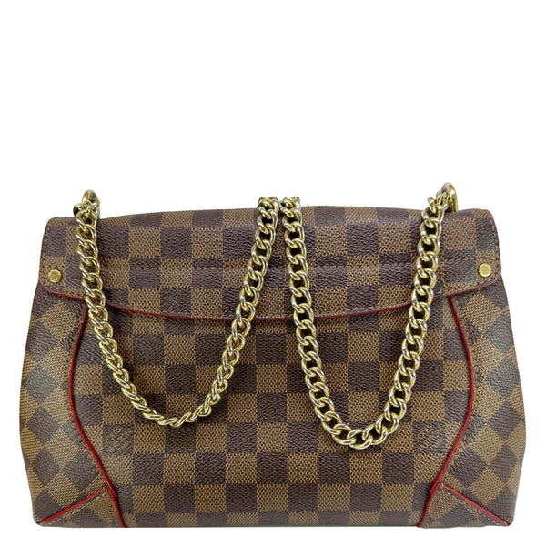 LOUIS VUITTON Caissa Damier Ebene Chain Clutch Shoulder Bag Brown