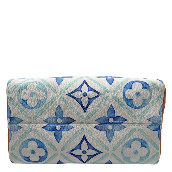 LOUIS VUITTON Speedy Bandouliere 25 By The Pool Monogram Tiles Shoulder Bag Lagoon Blue