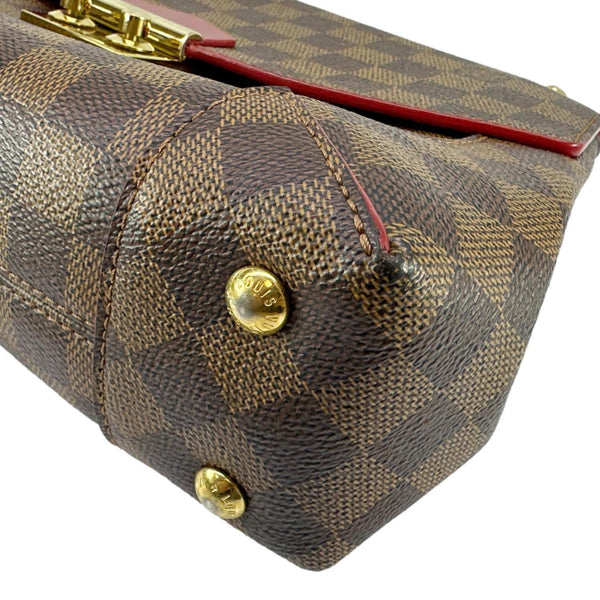 LOUIS VUITTON Caissa Damier Ebene Chain Clutch Shoulder Bag Brown