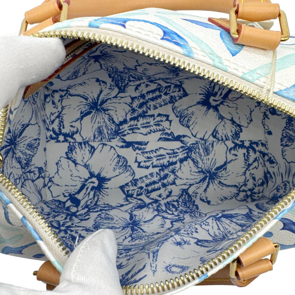 LOUIS VUITTON Speedy Bandouliere 25 By The Pool Monogram Tiles Shoulder Bag Lagoon Blue