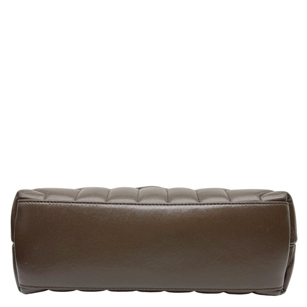 YVES SAINT LAURENT Loulou Small Matelasse Chevron Leather Shoulder Bag Grey