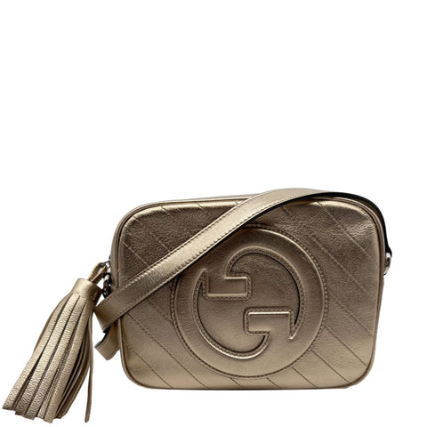 GUCCI Blondie Small Leather Camera Crossbody Bag Gold 742360