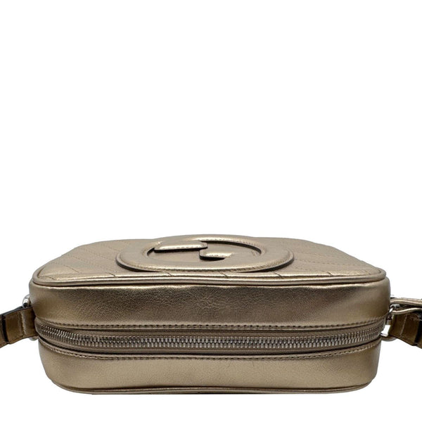 GUCCI Blondie Small Leather Camera Crossbody Bag Gold 742360