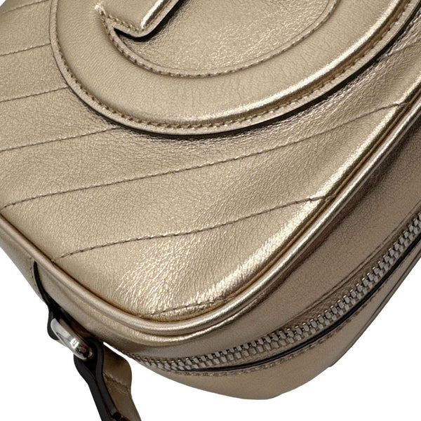 GUCCI Blondie Small Leather Camera Crossbody Bag Gold 742360