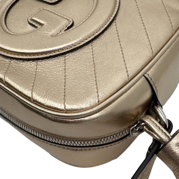 GUCCI Blondie Small Leather Camera Crossbody Bag Gold 742360
