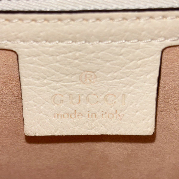 GUCCI Ophidia Web Leather Top Handle Shoulder Bag Off White 651055