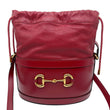 GUCCI Horsebit 1955 Leather Bucket Bag Red 602118