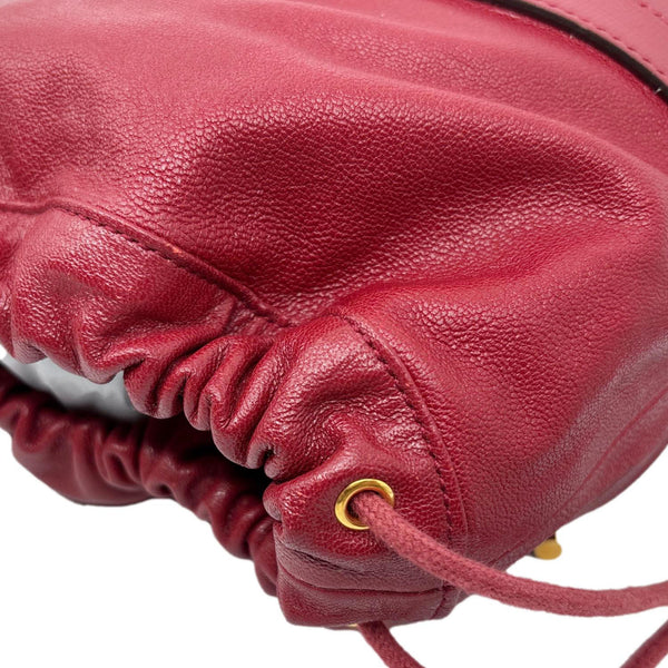 GUCCI Horsebit 1955 Leather Bucket Bag Red 602118