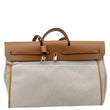 HERMES Herbag 50 Toile Canvas Tote Shoulder Bag White