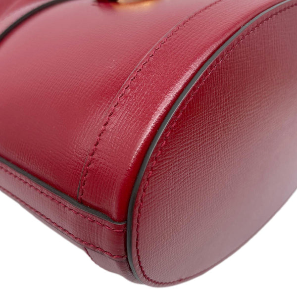 GUCCI Horsebit 1955 Leather Bucket Bag Red 602118