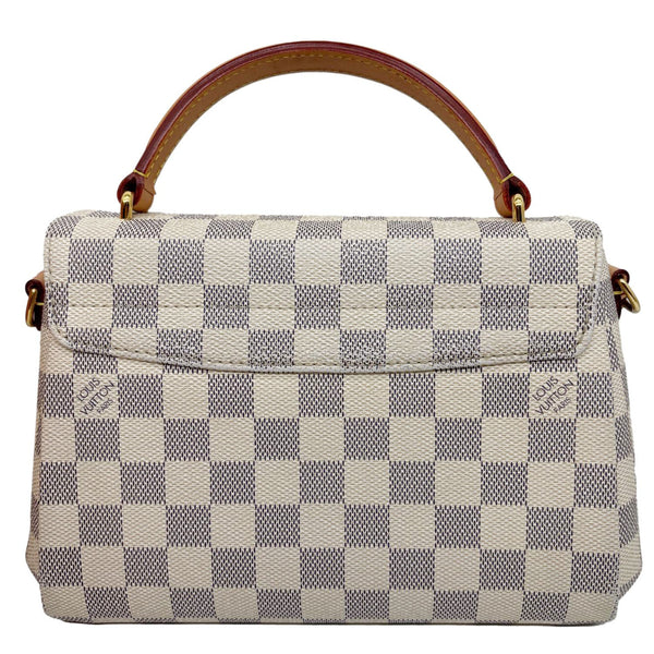 LOUIS VUITTON Croisette Damier Azur Satchel Crossbody Bag Rose Ballerine