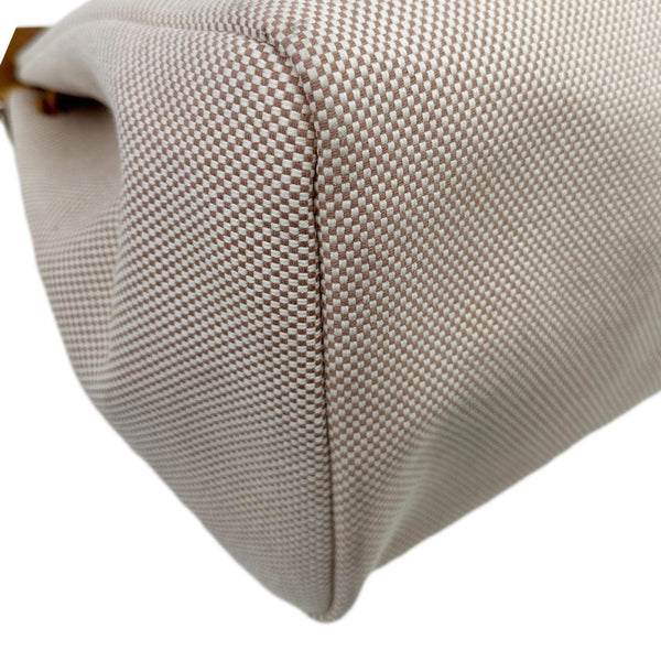 HERMES Herbag 50 Toile Canvas Tote Shoulder Bag White