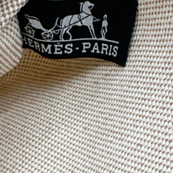 HERMES Herbag 50 Toile Canvas Tote Shoulder Bag White