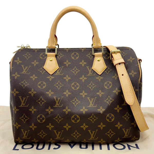 LOUIS VUITTON Speedy 30 Bandouliere Monogram Canvas Crossbody Bag Brown