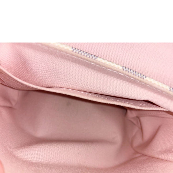 LOUIS VUITTON Croisette Damier Azur Satchel Crossbody Bag Rose Ballerine