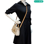 LOUIS VUITTON Croisette Damier Azur Satchel Crossbody Bag Rose Ballerine