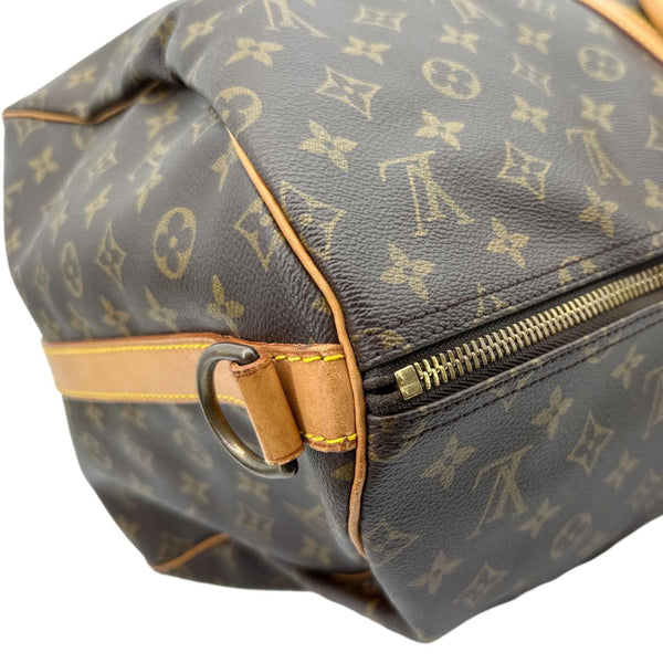 LOUIS VUITTON Keepall 55 Bandouliere Monogram Canvas Travel Bag Brown