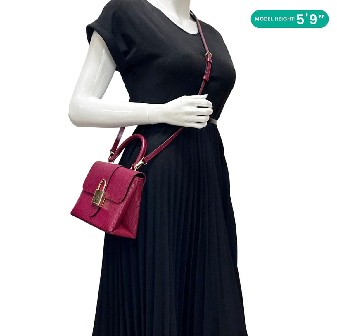 LOUIS VUITTON Locky BB Epi Leather Crossbody Bag Burgundy LOUIS VUITTON Locky BB Epi Leather Crossbody Bag Burgundy