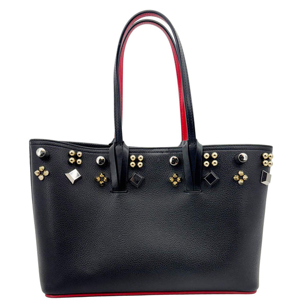 CHRISTIAN LOUBOUTIN Cabata Stud-Embellished Leather Tote Bag Black