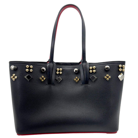 CHRISTIAN LOUBOUTIN Cabata Stud-Embellished Leather Tote Bag Black